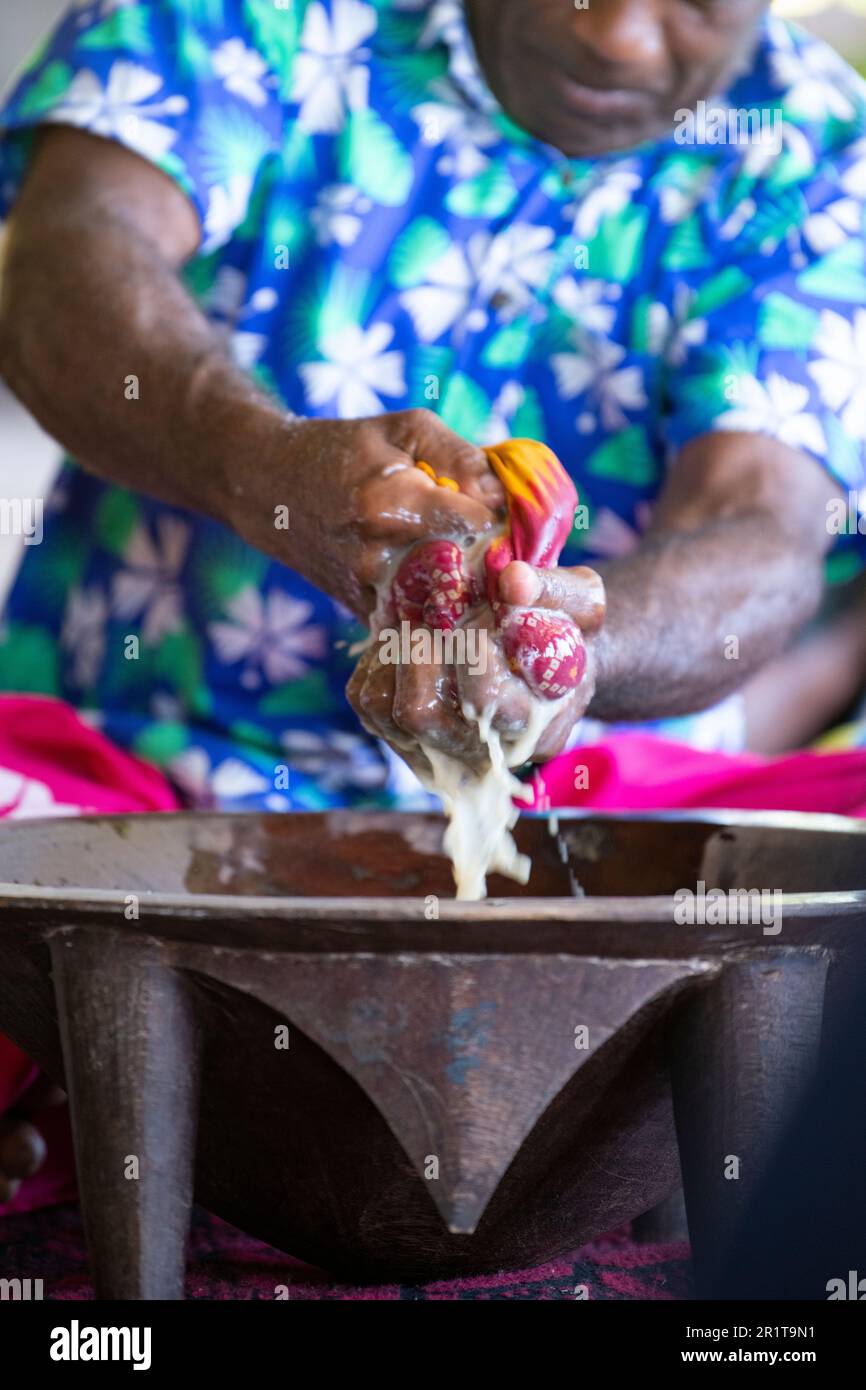 Fiji, Lautoka, Highland Village Of Yavuna. Traditional Kava Ceremony 