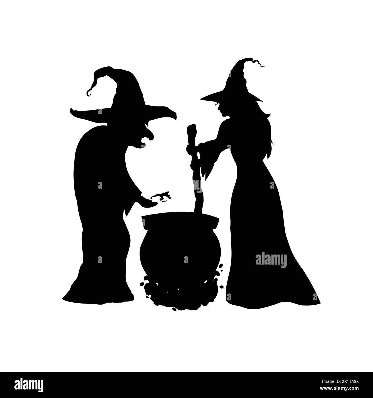 Witches brew a magical potion, Isolated on white Stock Vector Image