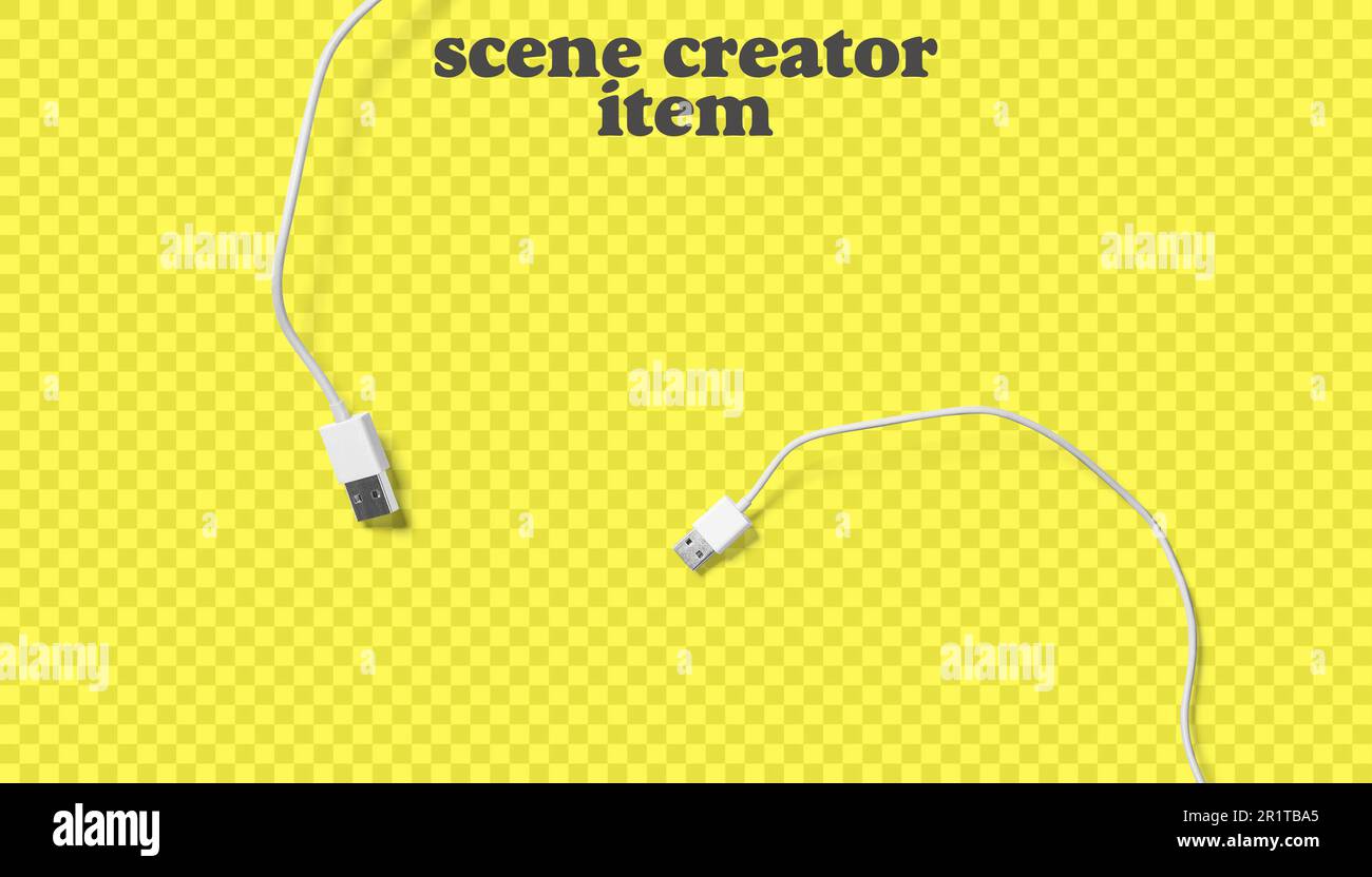 Upstract Wire Close up view usb wire isolated on transparent background Stock Photo ...
