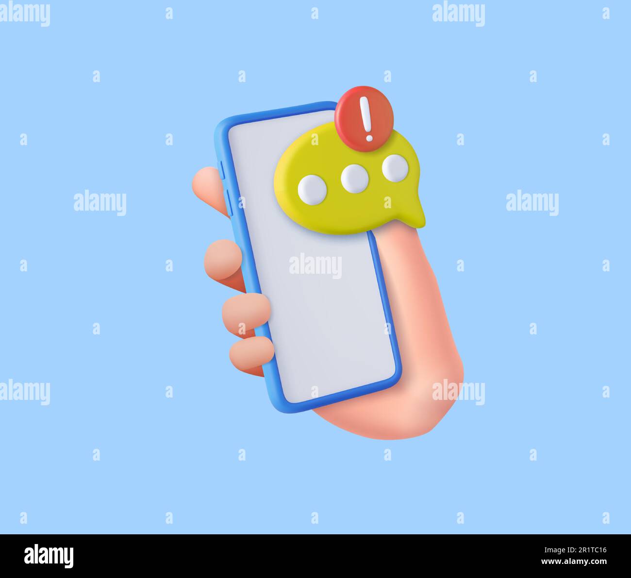 3D speech bubbles on mobile phone Stock Vector