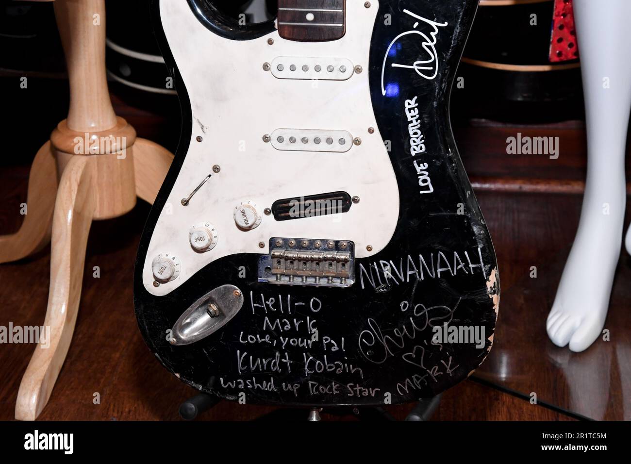 New York, USA. 15th May, 2023. Nirvana, Kurt Cobain smashed and band