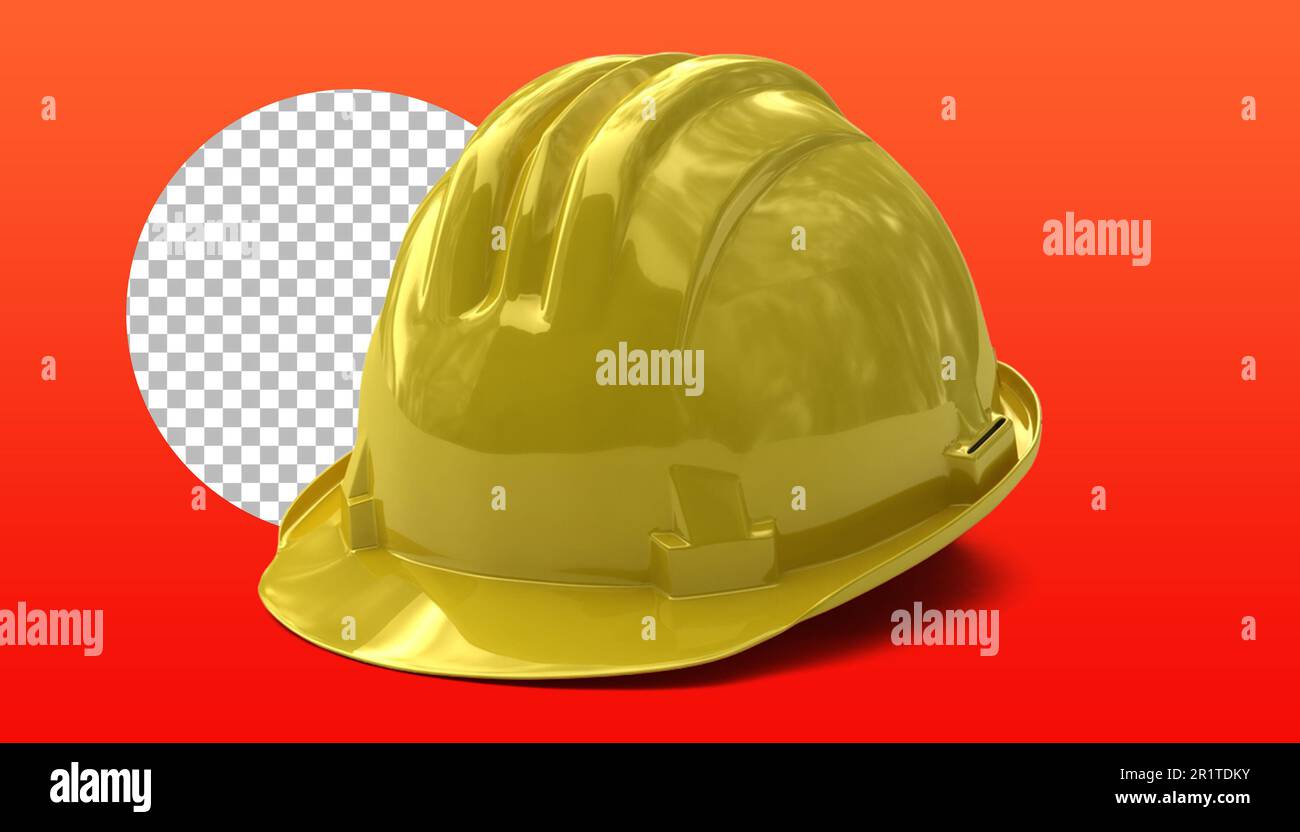 Concept of fathers day with yellow safety helmet and gloves. Stock Photo