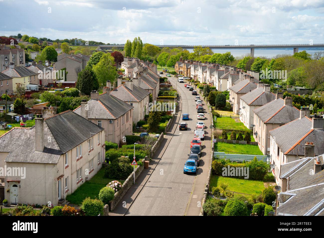 View of houses in former social housing estate in South Queensferry