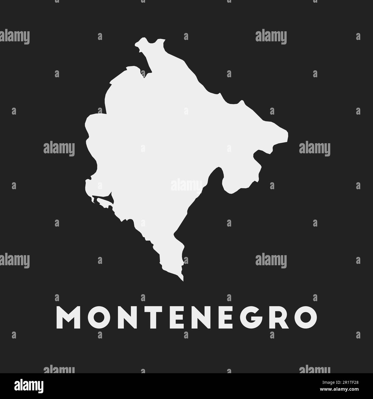 Montenegro icon. Country map on dark background. Stylish Montenegro map