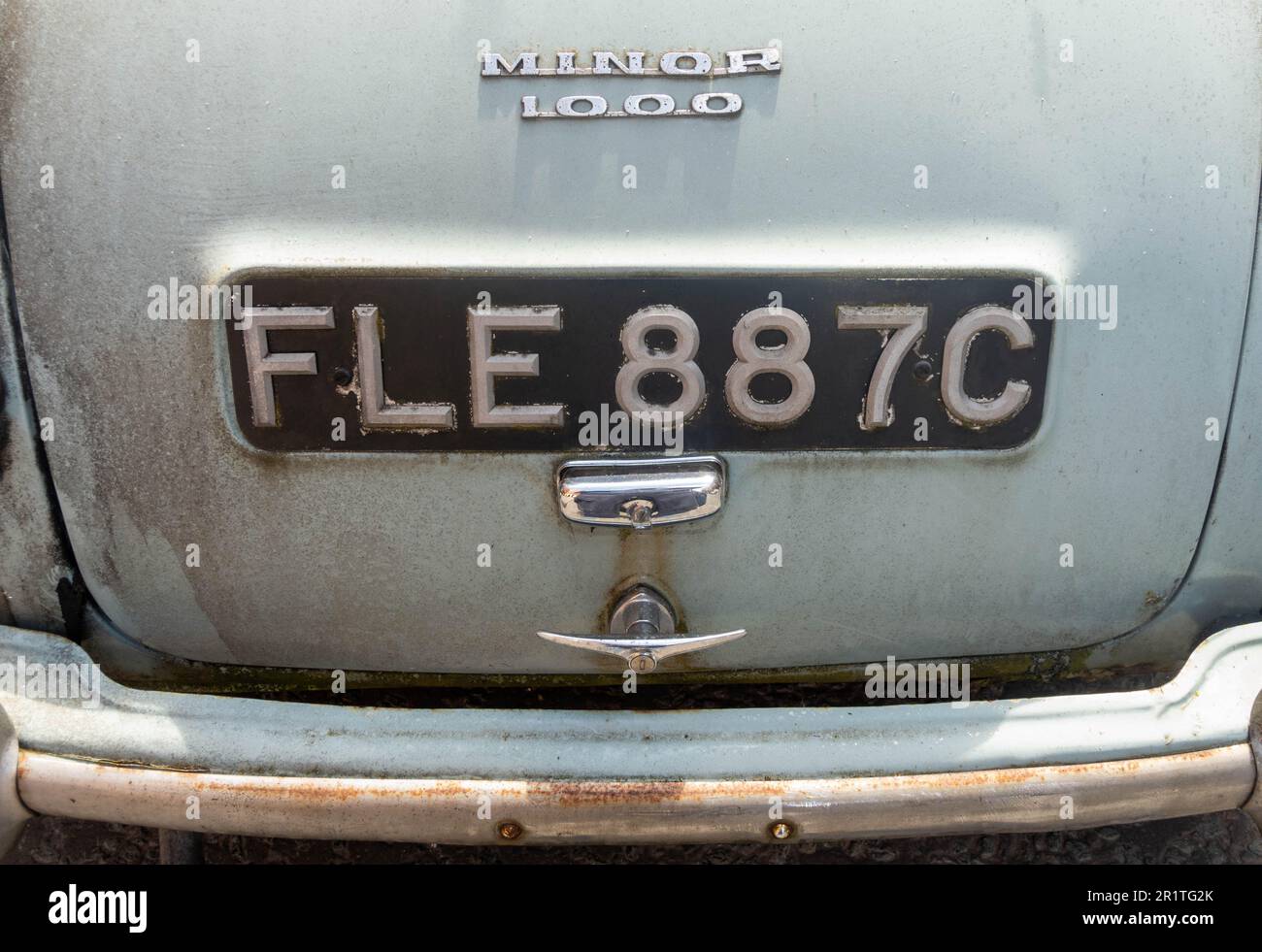 Morris Minor 1000 1965 licence in Liverpool Stock Photo