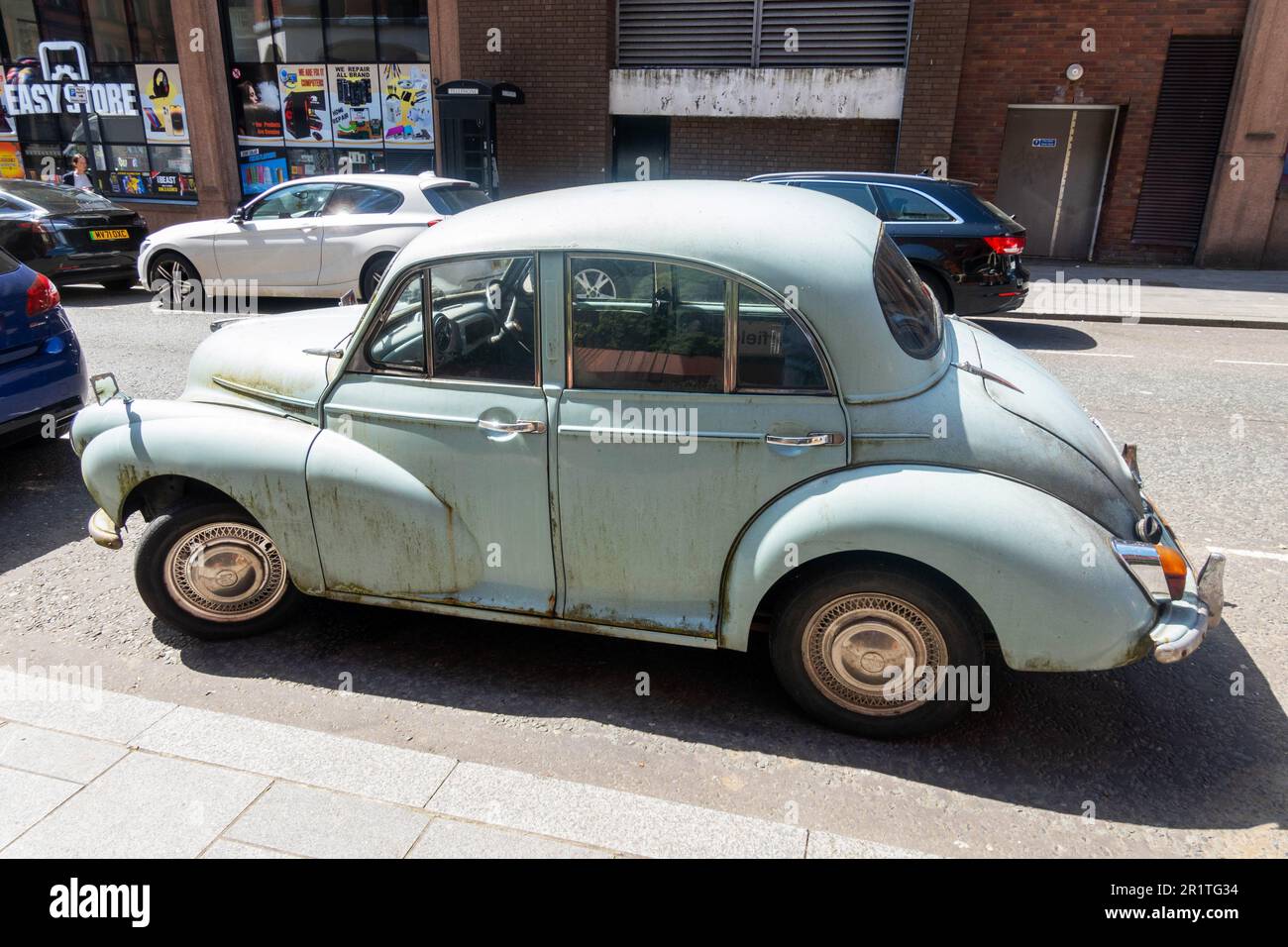 Morris Minor 1000 1965 on a street in Liverpool Stock Photo