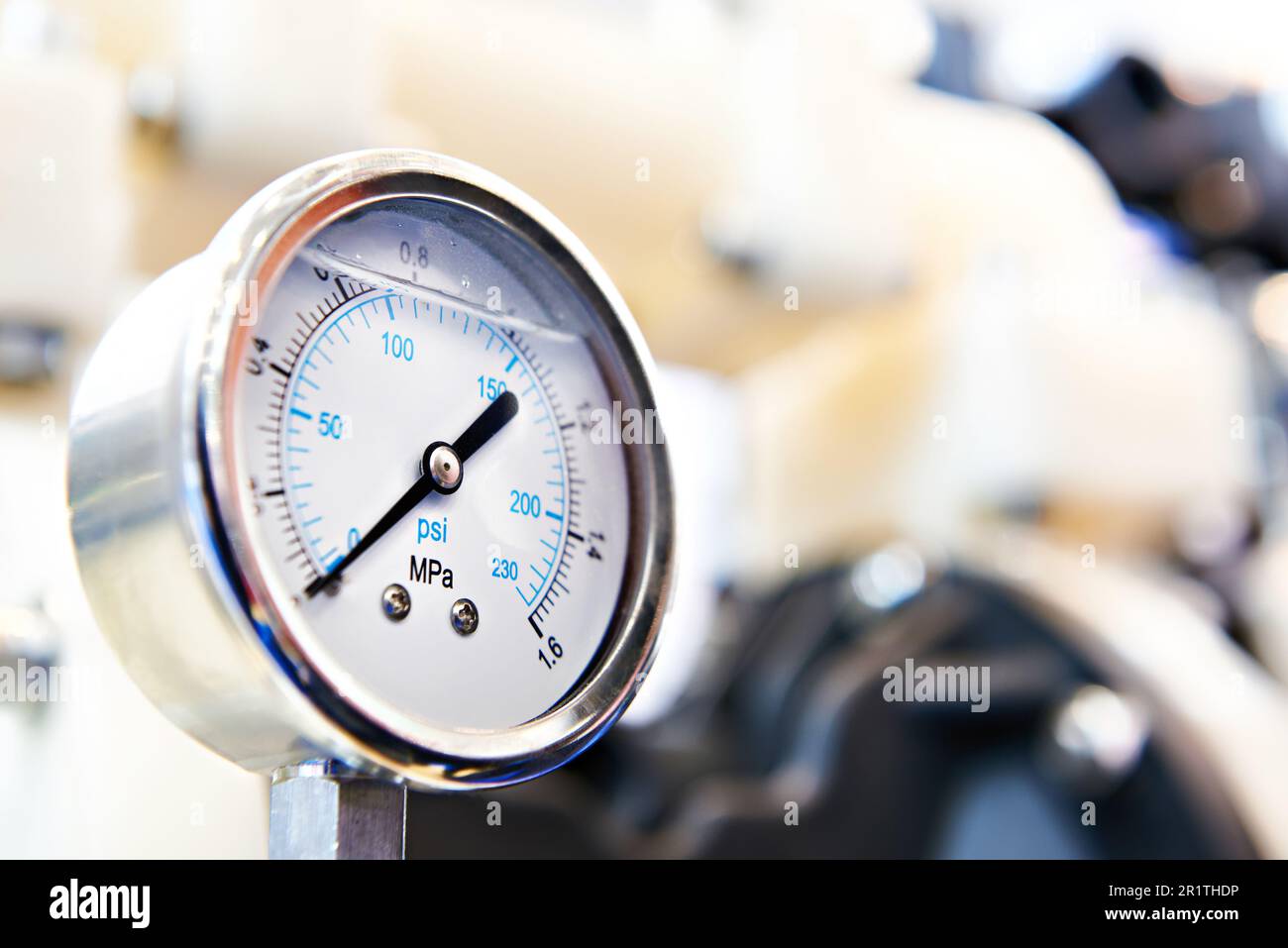 Pressure gauge with liquid inside Stock Photo Alamy