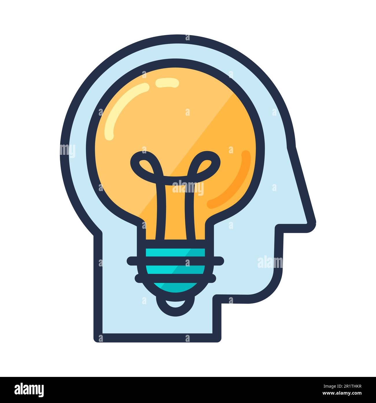 Human Head with Lightbulb Inside, Light Bulb as Creative Idea Symbol ...
