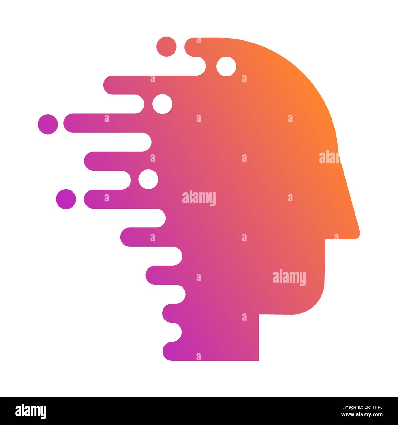 Technology Innovation Logo Human Head Icon Flat Isolated, Techno Logo ...