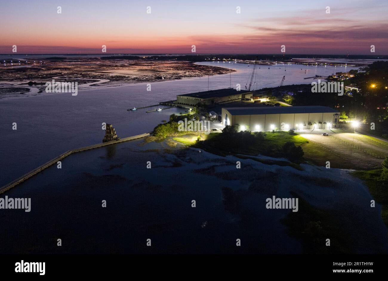Aerial twilight view of Port Royal