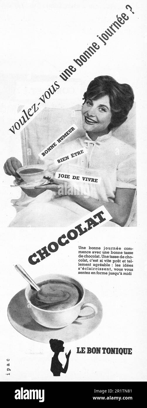 Chocolat Le Bon Tonique French print ad,, 1959. French chocolate ...