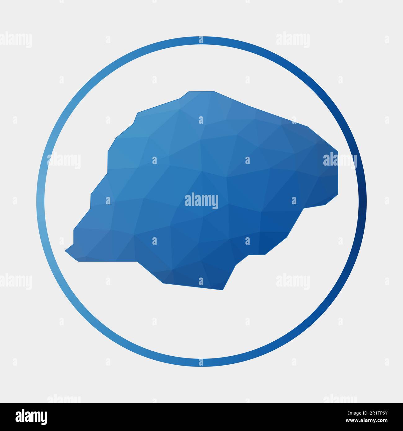 Inisheer icon. Polygonal map of the island in gradient ring. Round low ...