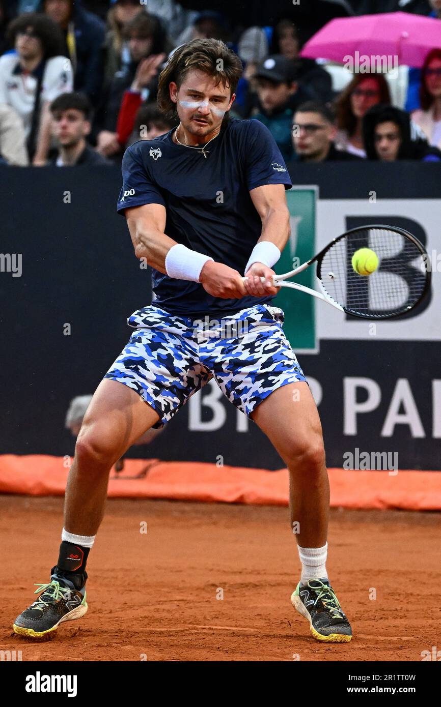 Rome, Italy. 15th May, 2023. Jeffrey John JJ Wolf of United States of America in action during his match against Alexander Zverev of Germany at the Internazionali BNL d'Italia tennis tournament at Foro Italico in Rome, Italy on May 15th, 2023. Credit: Insidefoto di andrea staccioli/Alamy Live News Stock Photo