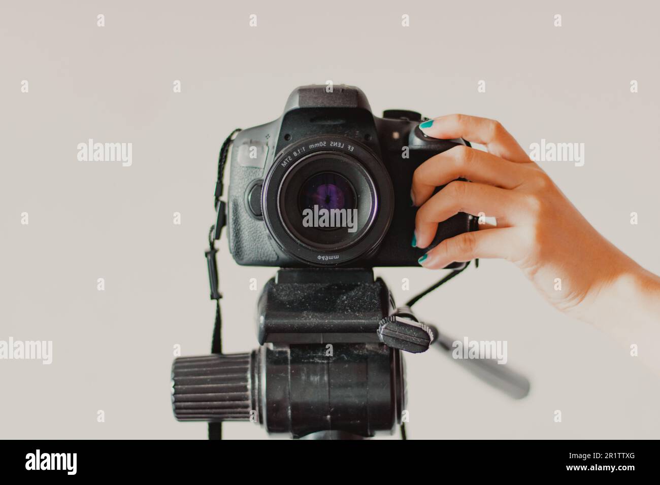 pressing the camera button Stock Photo Alamy