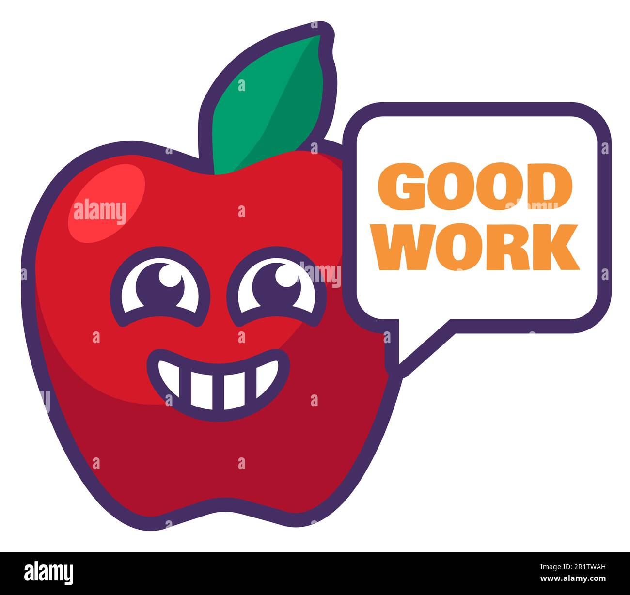 Good work reward sign. School appreciation mark label with funny