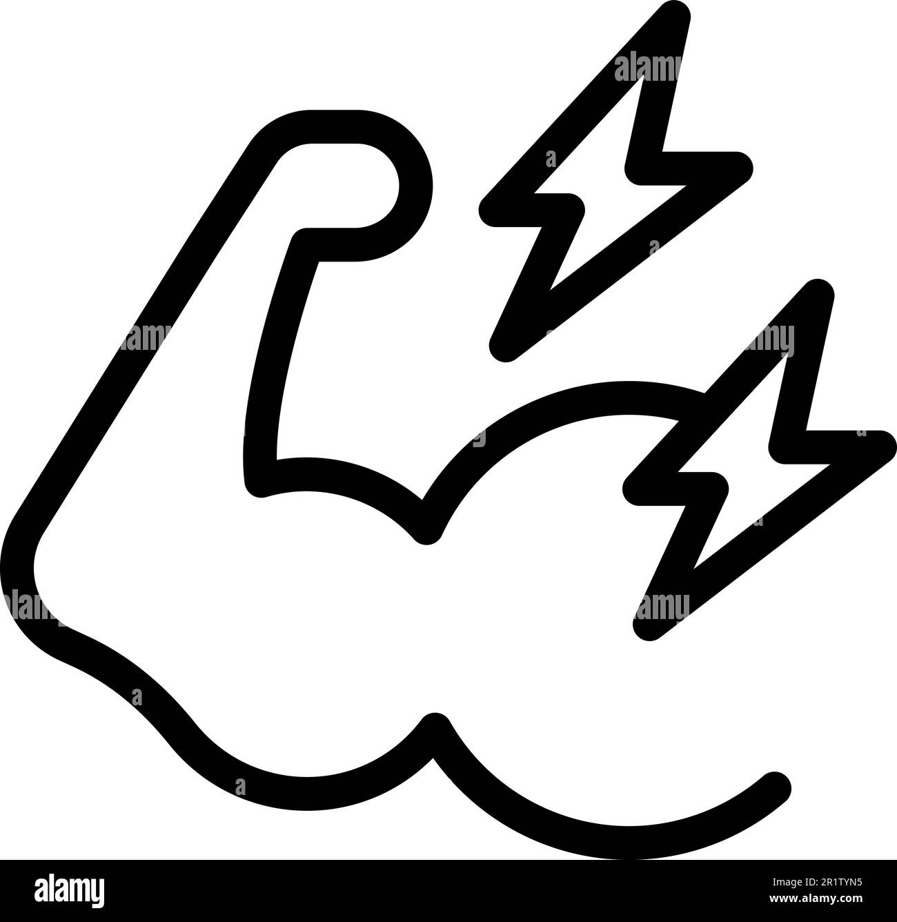 Muscle arm energy icon outline vector. Fiber flex. Power tissue Stock