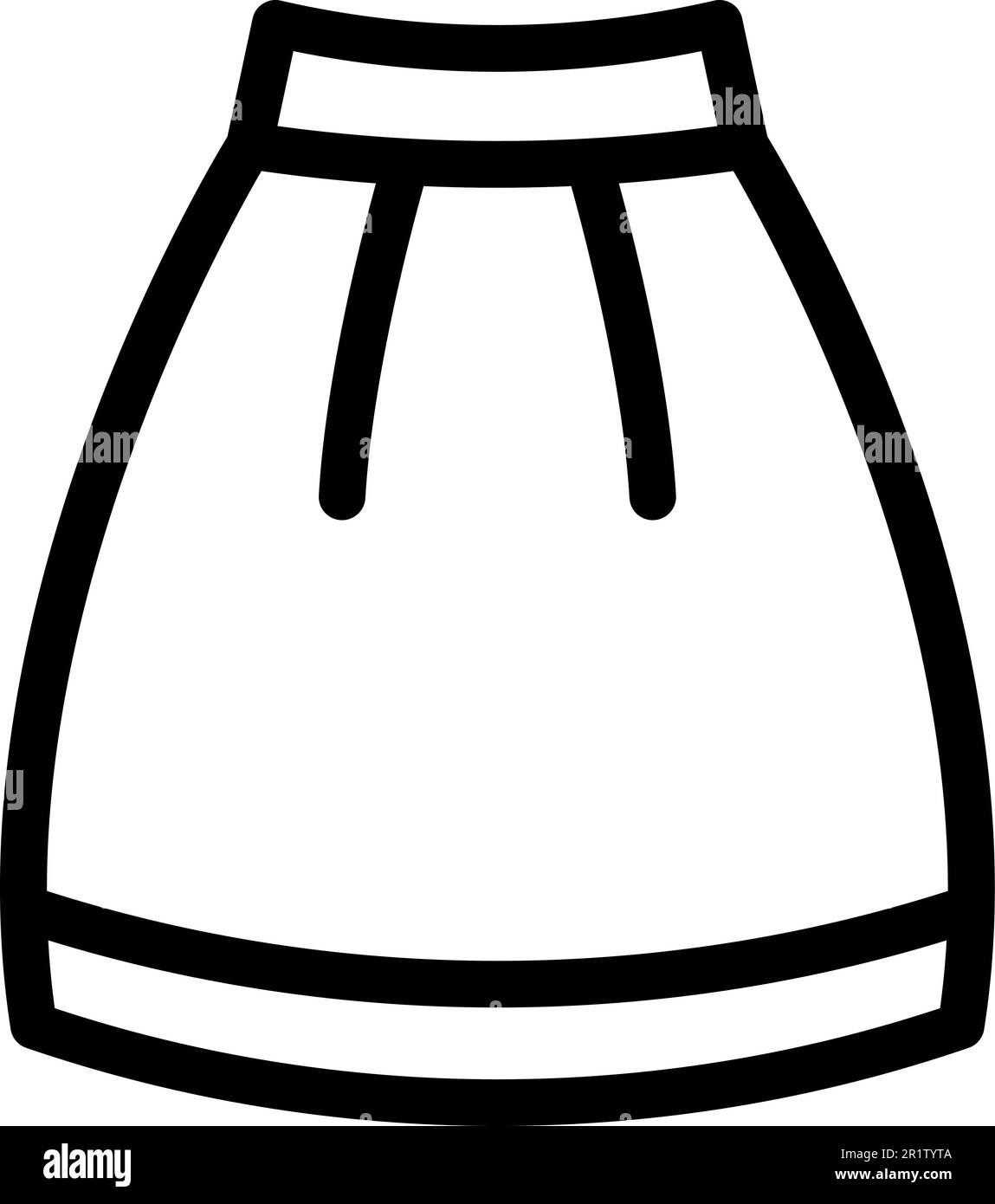 Tennis skirt icon outline vector. Fabric style. Woman cloth Stock