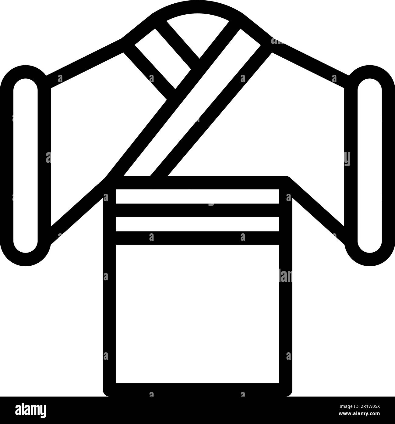 Jiu jitsu clothes icon outline vector. Belt model. Garment cad Stock ...