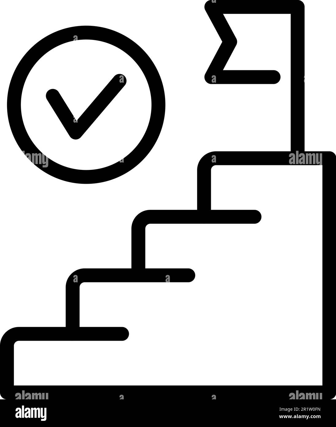 Target stairs icon outline vector. Boost idea report. Start new Stock Vector