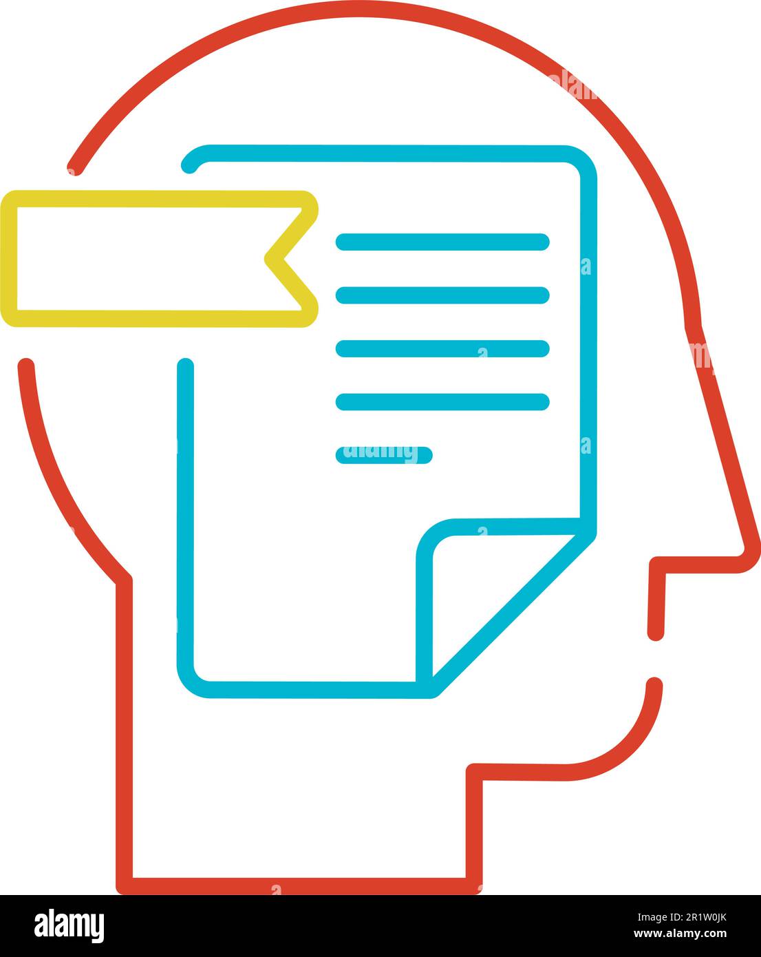 Personal data, individual information linear vector icon. Identity protection thin line pictogram Stock Vector