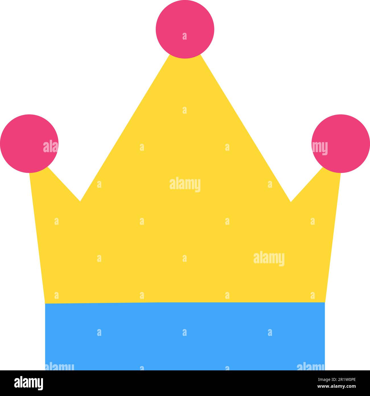 Crown flat icon. Arrogance, self confidence, egoism, superiority, leadership symbol. King power sign Stock Vector