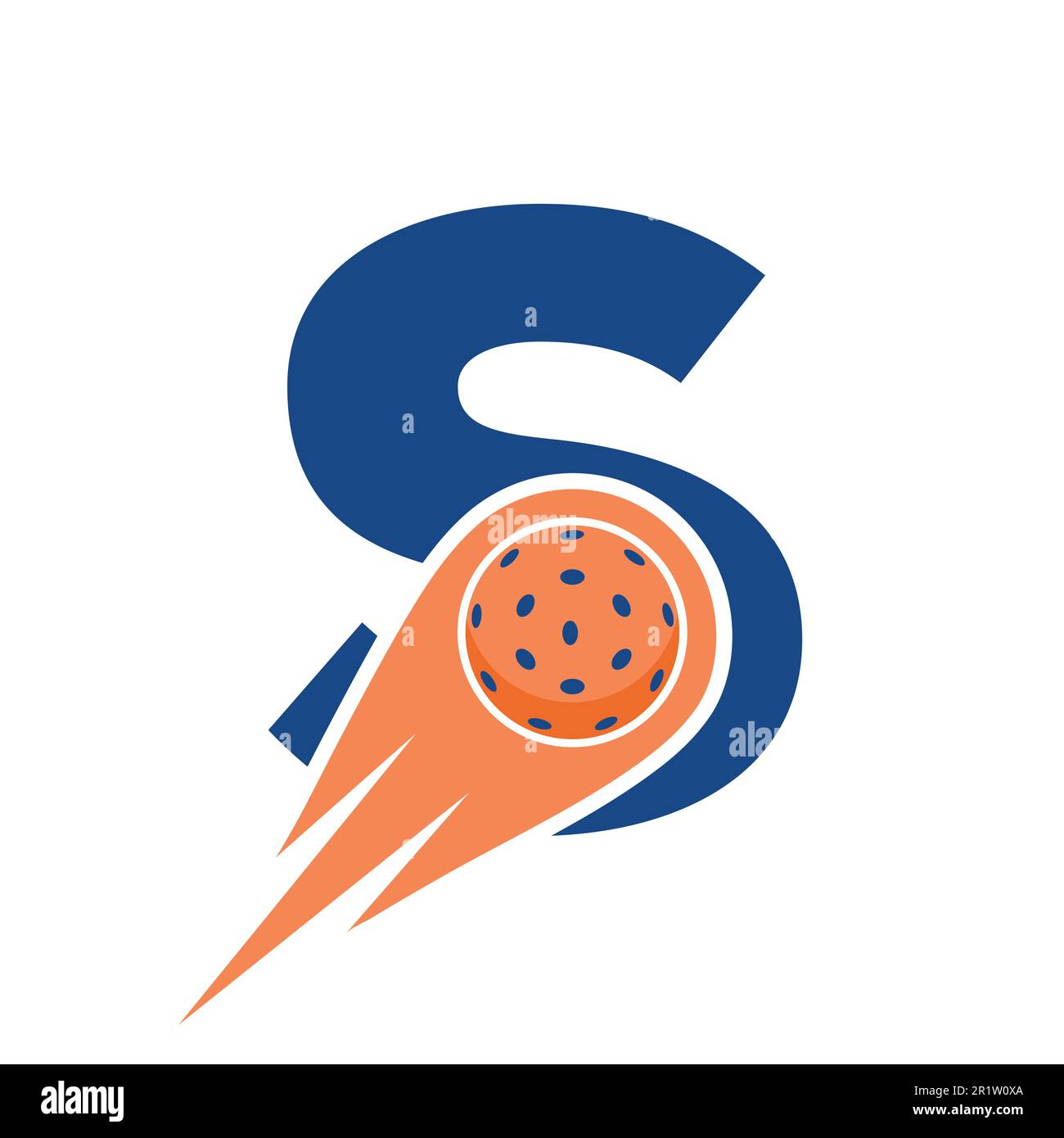 Initial Letter S Pickleball Logo Concept With Moving Pickleball Symbol