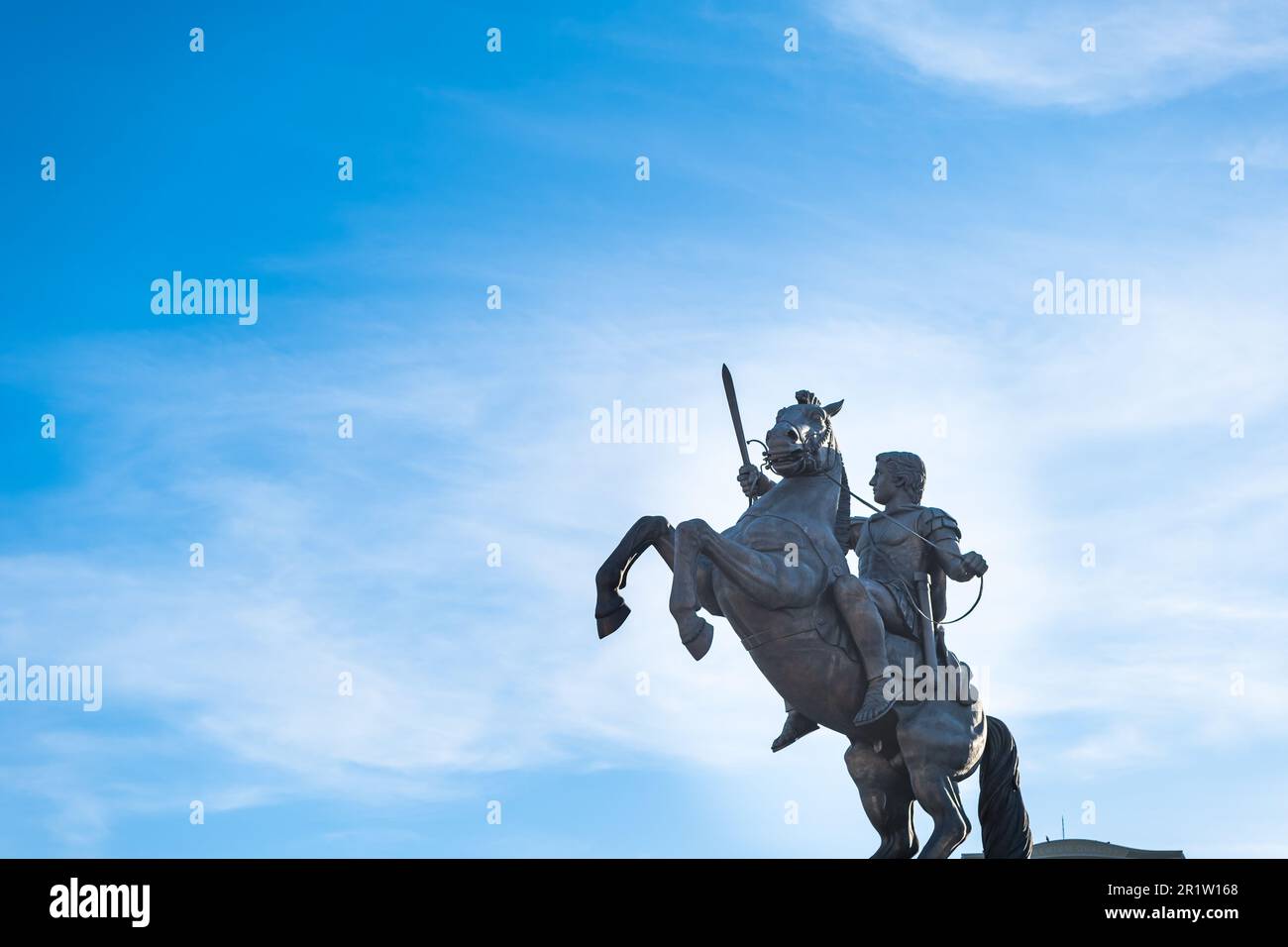 Alexander the Great statue in Skopje, North Macedonia. Landmark of ...