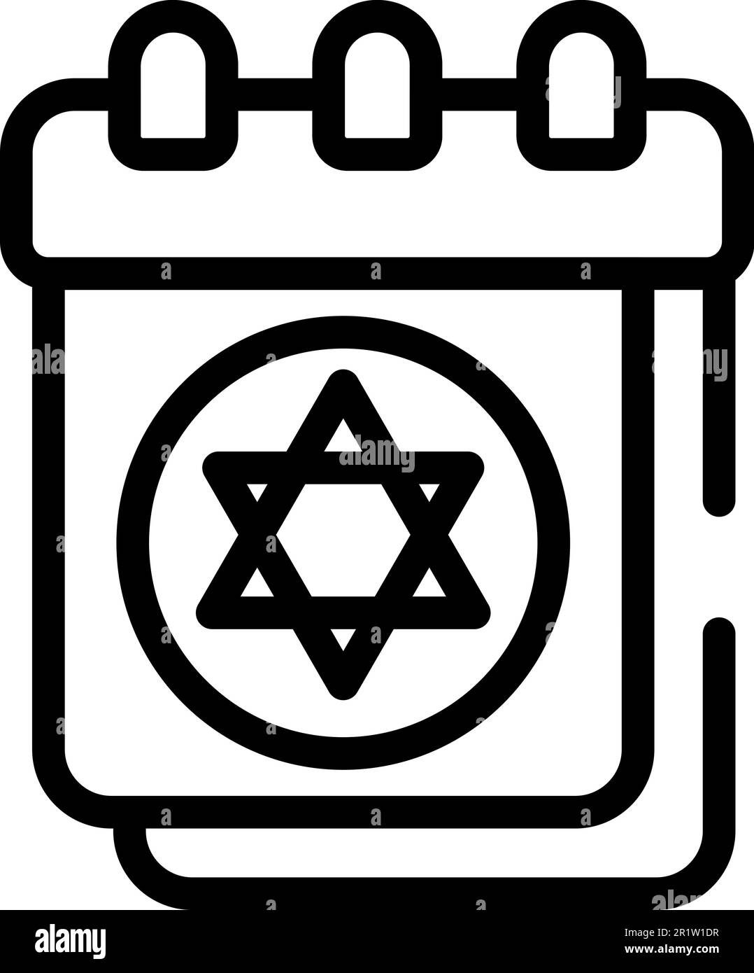 Jewish holiday calendar icon outline vector. Religion israel. Torah