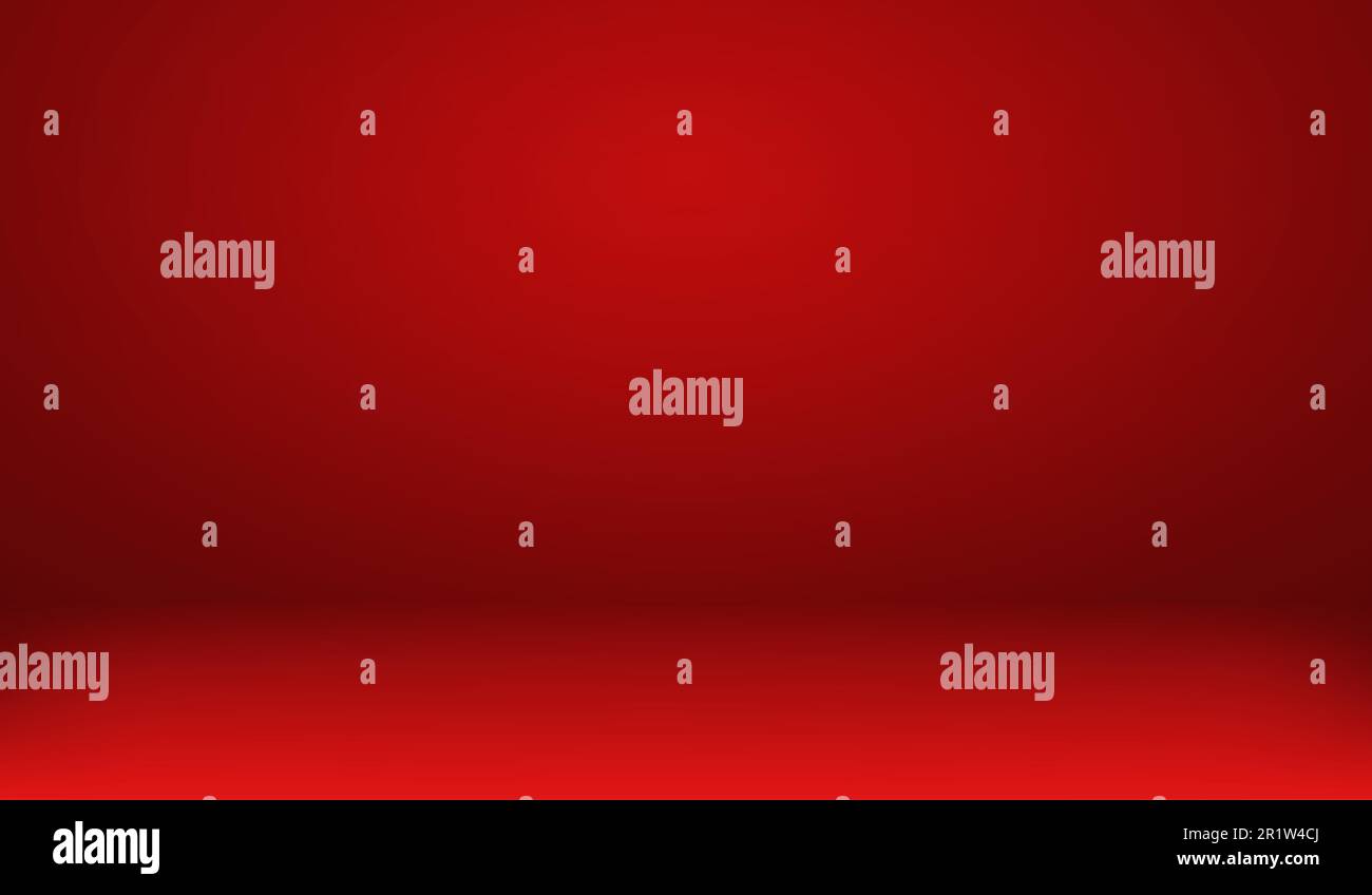 Red room background. Abstract empty studio. Horizontal bg. Light scene for product. Simple 3d