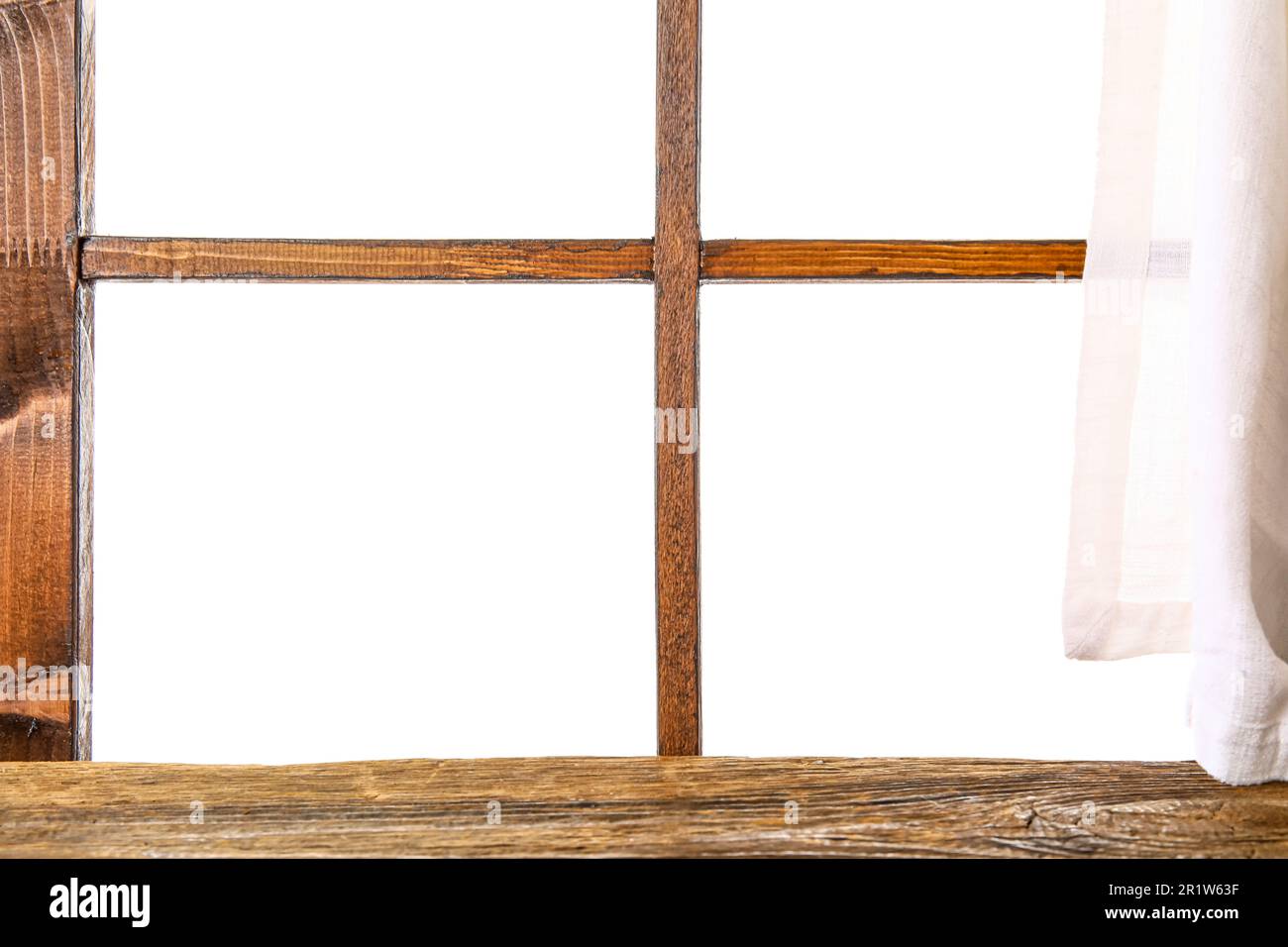 Wooden window frame isolated on white background Stock Photo - Alamy