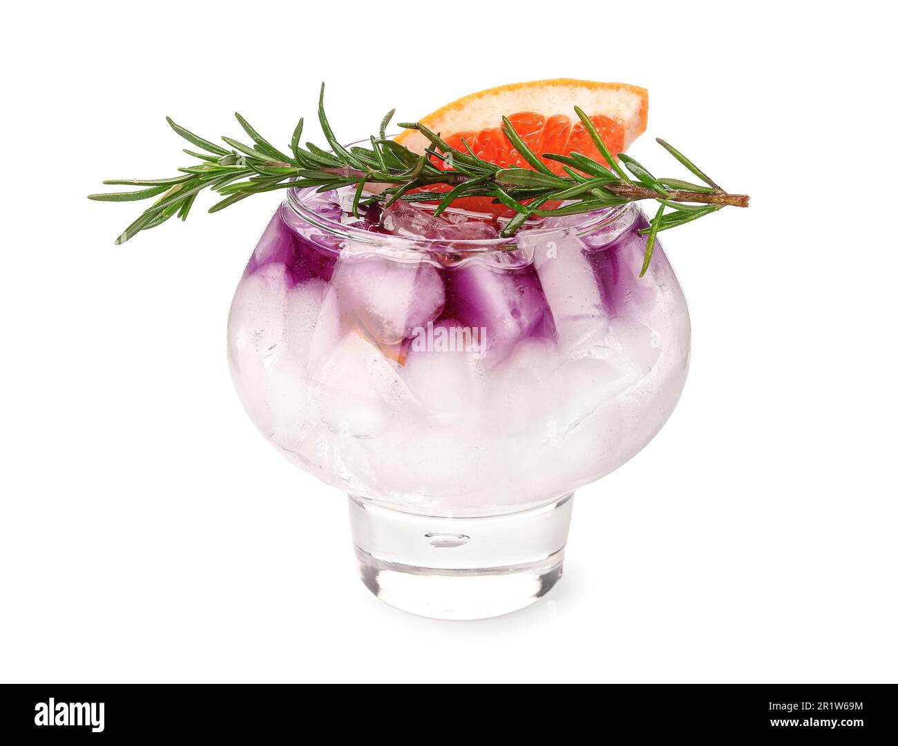 Purple gin and tonic with rosemary on white background Stock Photo Alamy