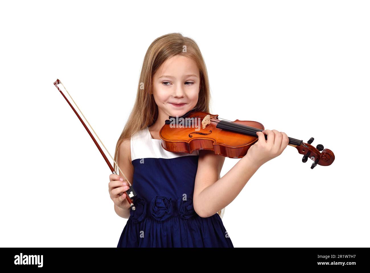 girl playing violin on white background Stock Photo - Alamy