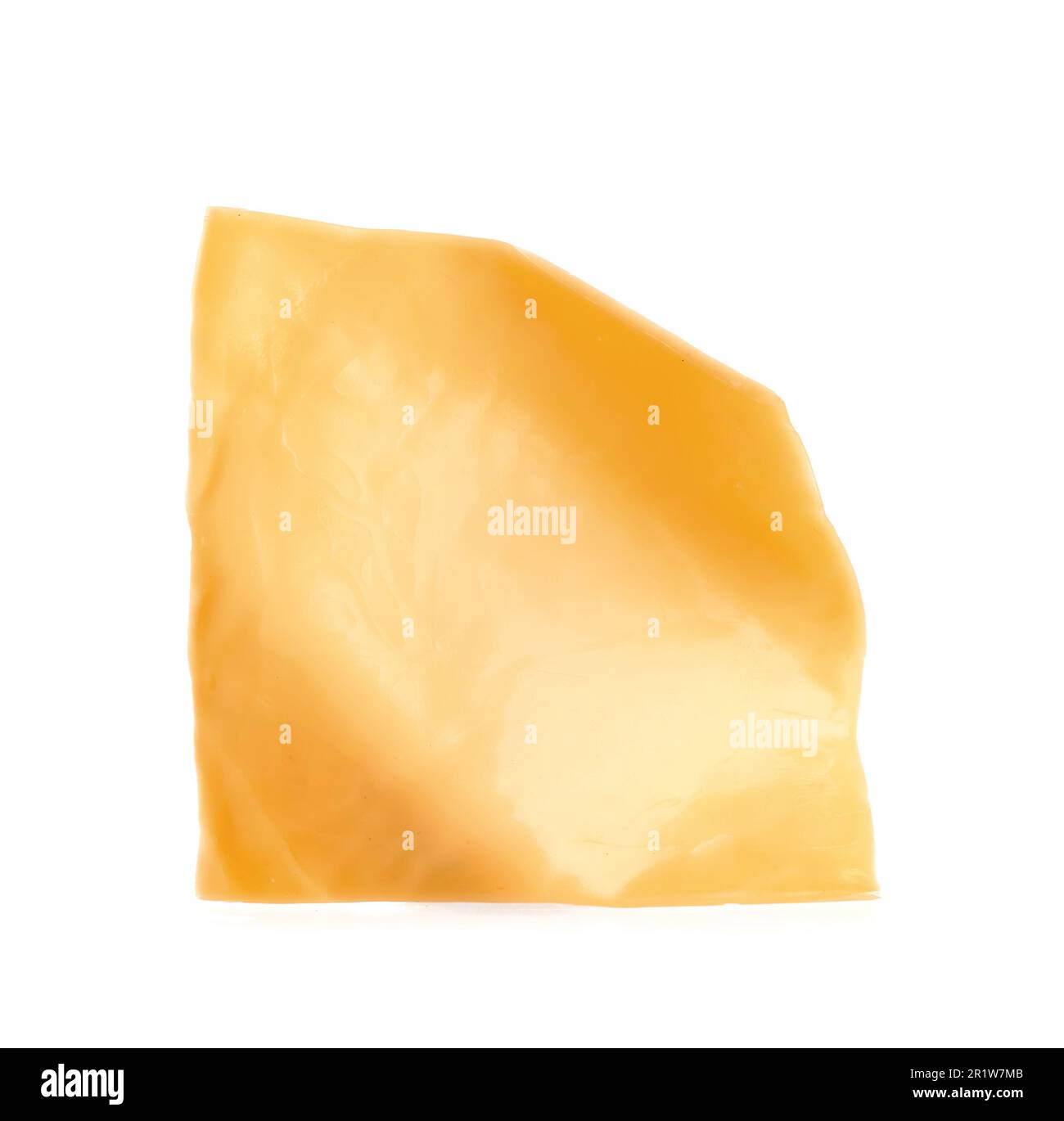 Slice of tasty processed cheese isolated on white background Stock ...