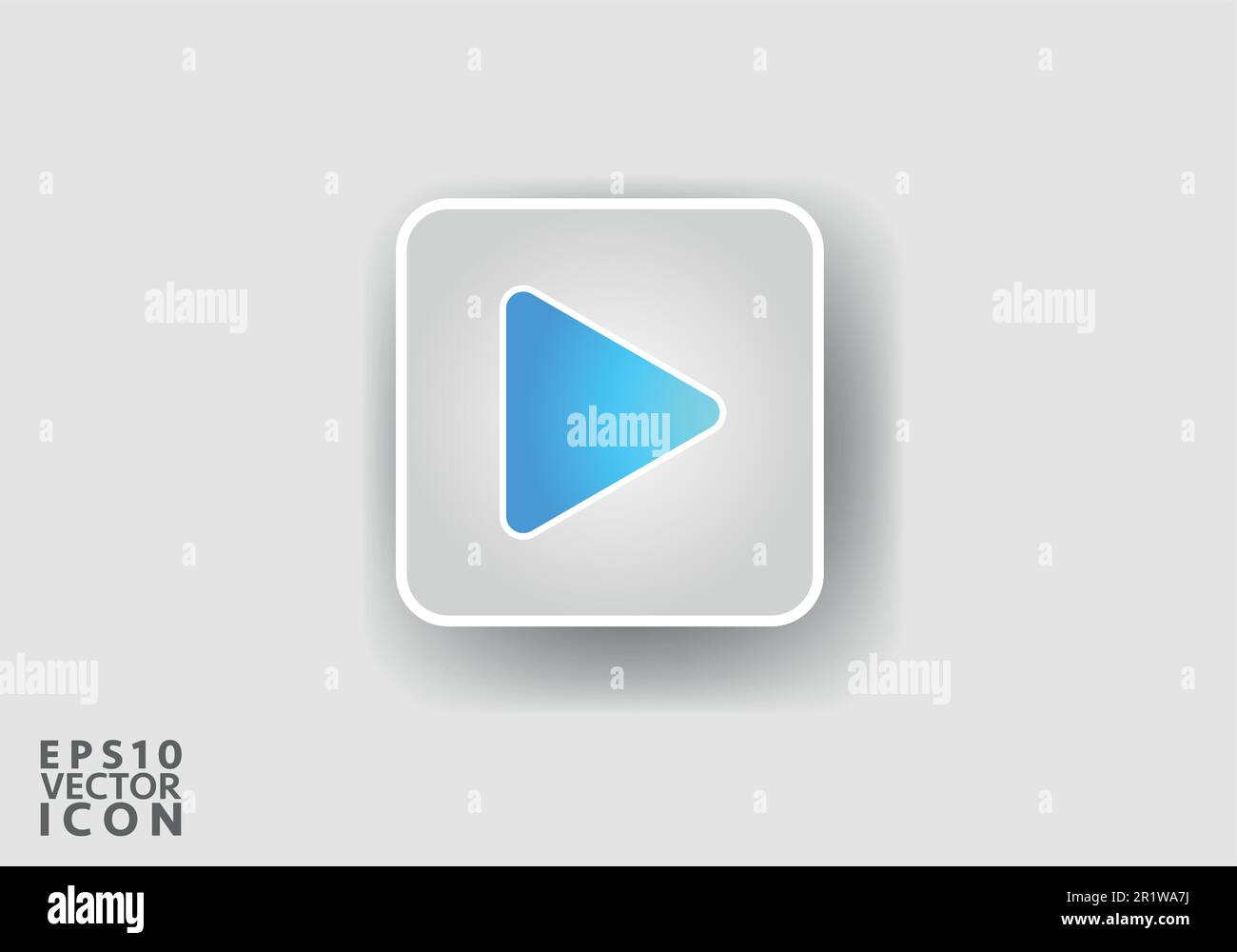 Play icon, vector illustration. Flat design style Stock Vector