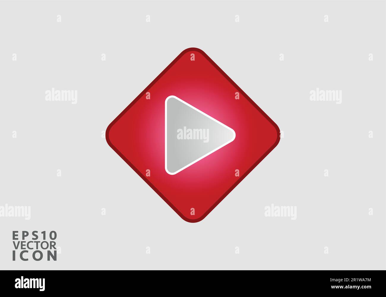 Play icon, vector illustration. Flat design style Stock Vector