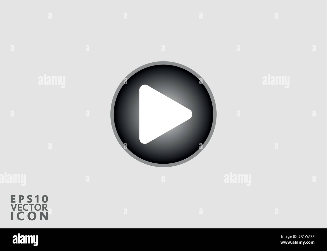 Play icon, vector illustration. Flat design style Stock Vector