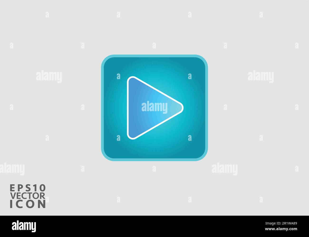Play icon, vector illustration. Flat design style Stock Vector