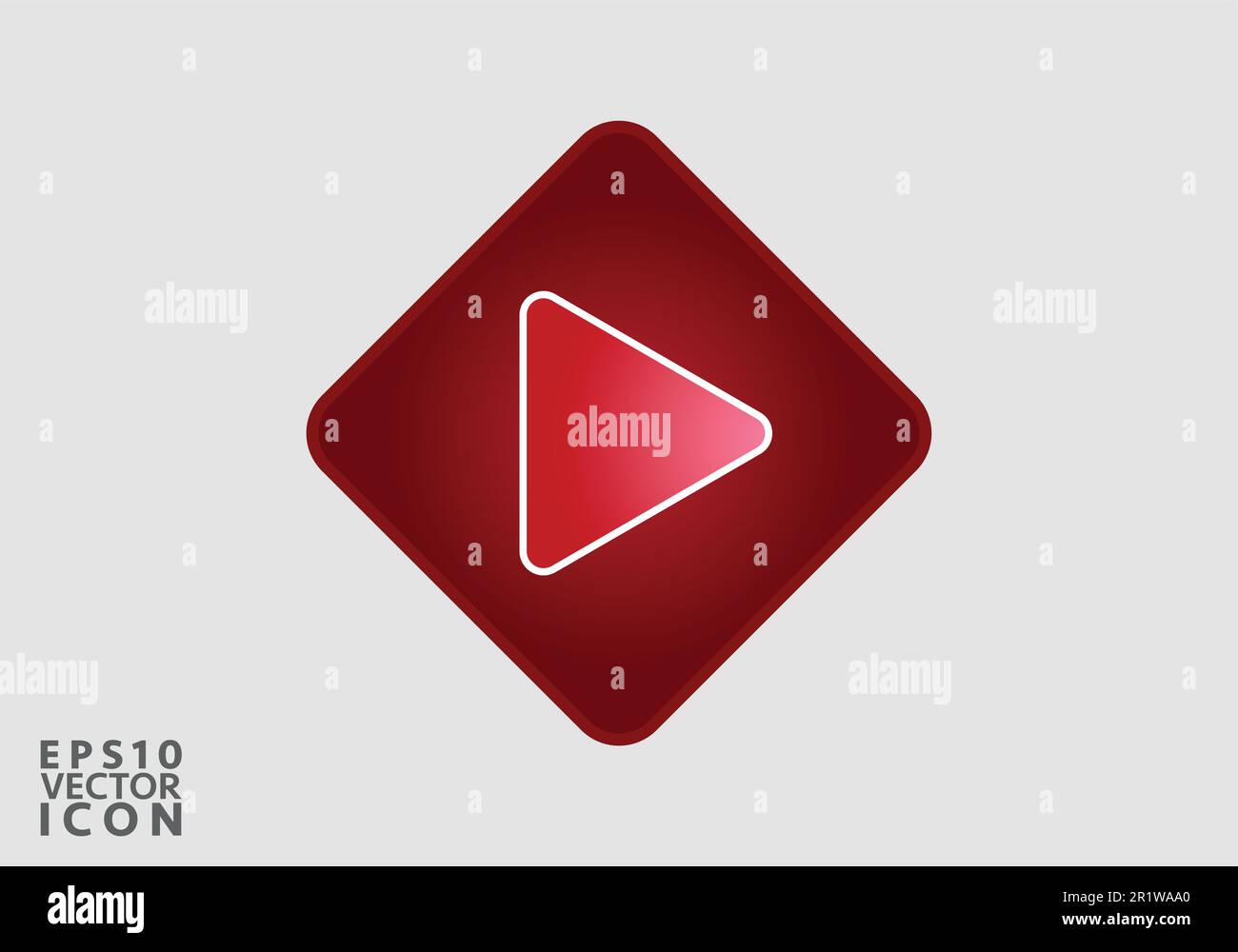 Play icon, vector illustration. Flat design style Stock Vector