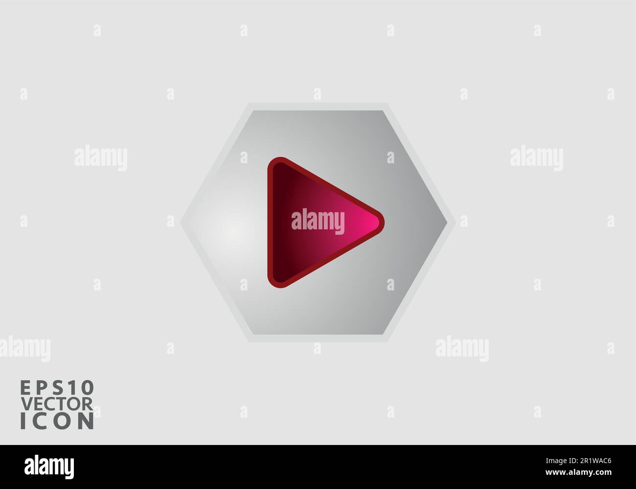 Play icon, vector illustration. Flat design style Stock Vector