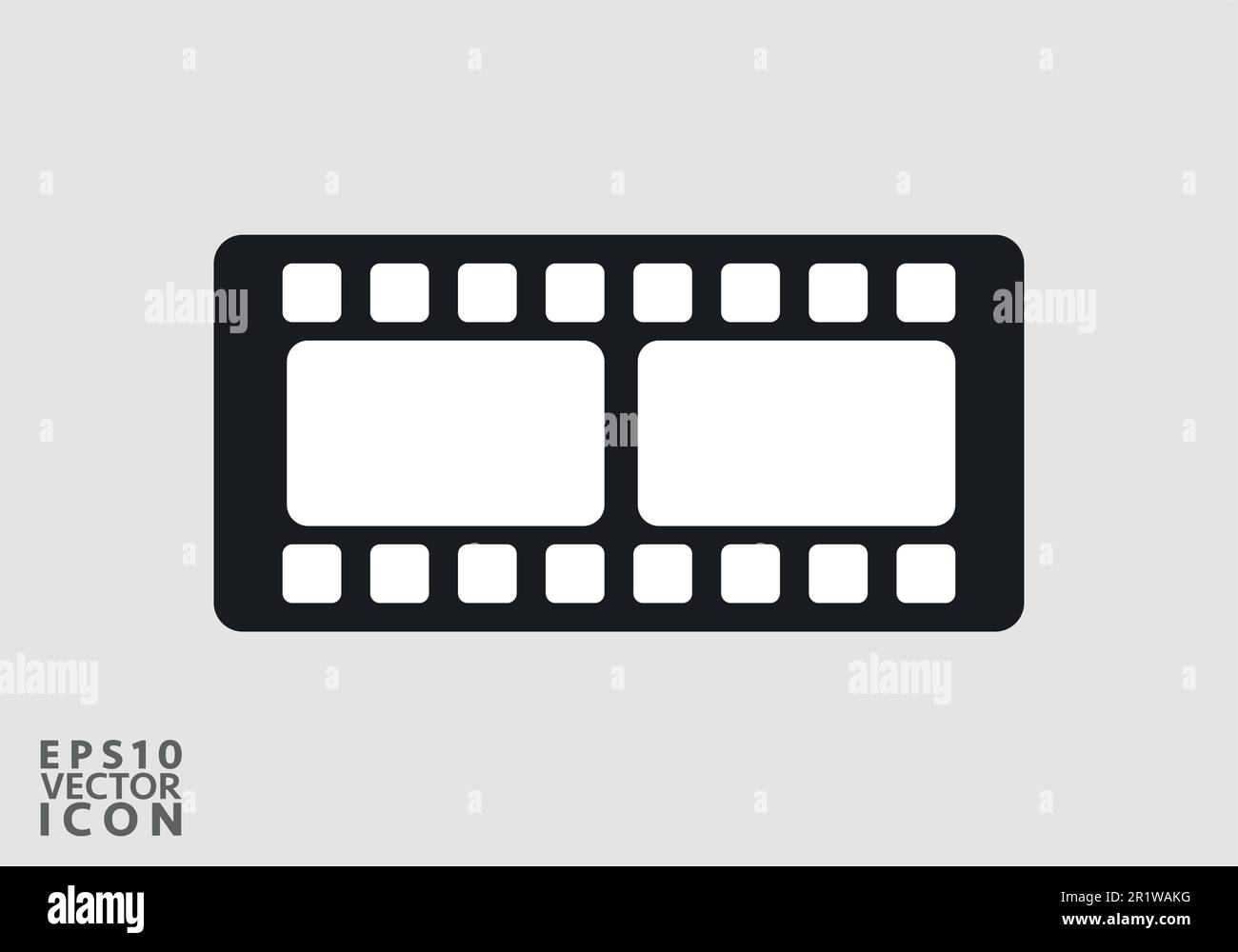 Cinema filmstrip roll on white background. Blank negative film. 35mm
