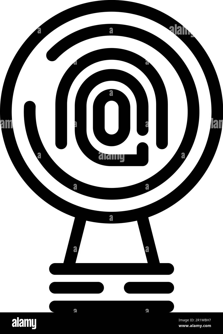 Safety fingerprint icon outline vector. Human access. Loop display ...