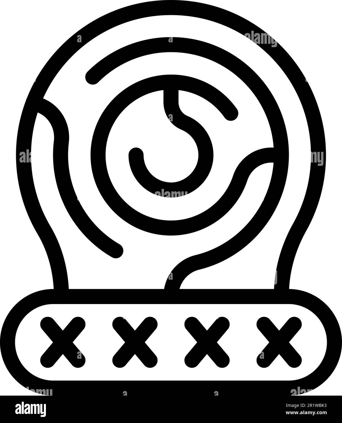 Digital password icon outline vector. Id scanner. Hand finger Stock ...