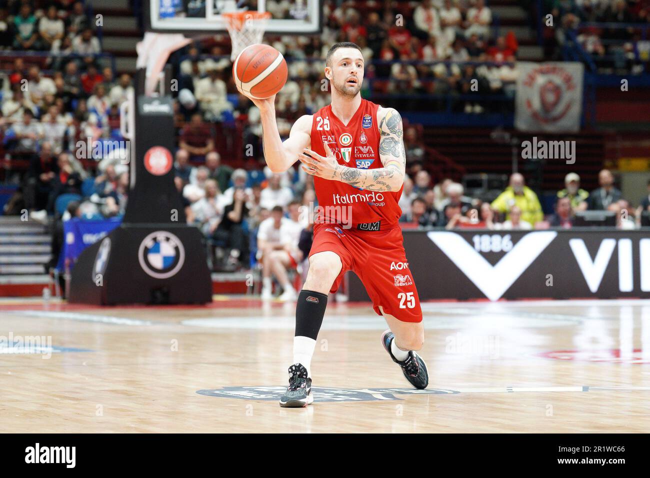 Mediolanum Forum, Assago (MI), Italy, May 15, 2023, TOMMASO BALDASSO (EA7 EMPORIO ARMANI MILANO) during Playoff - EA7 Emporio Armani Milano vs Carpegna Prosciutto Pesaro - Italian Basketball Serie A Championship Credit: Live Media Publishing Group/Alamy Live News Stock Photo