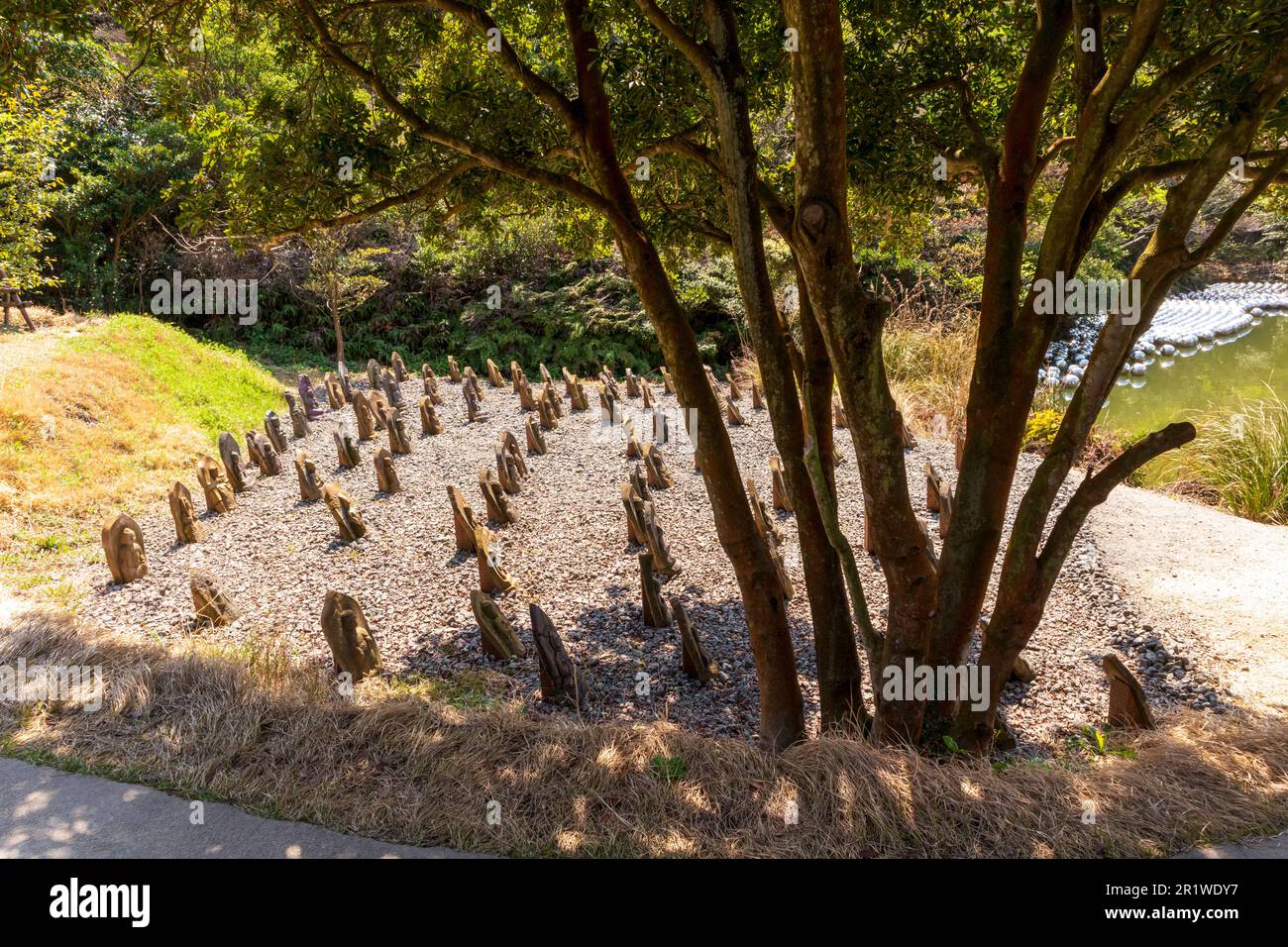 Naoshima, Japan March 29, 2023 Public outdoor sculpture on Naoshima