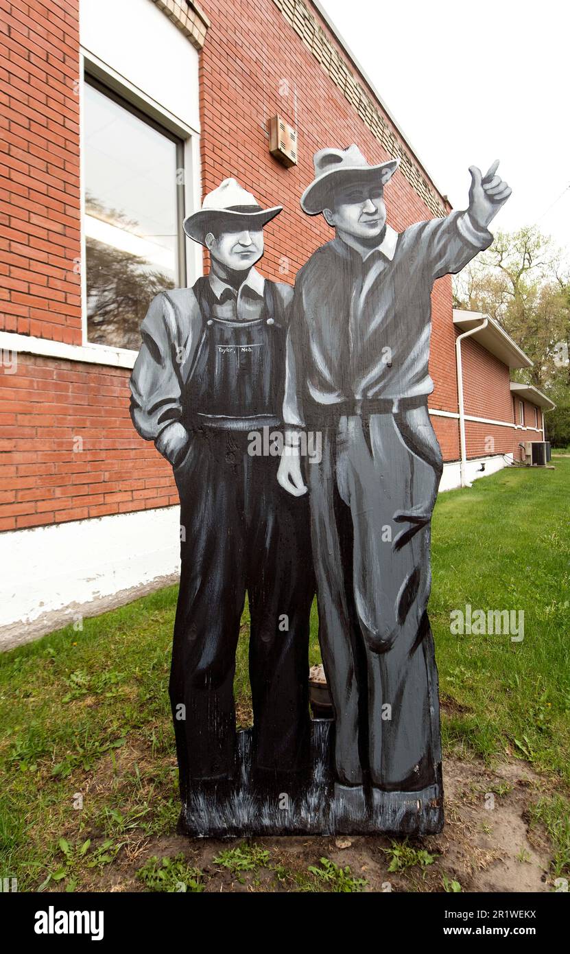 Taylor, Nebraska, USA. 15th May, 2023. ''The Villagers'' are lifesized
