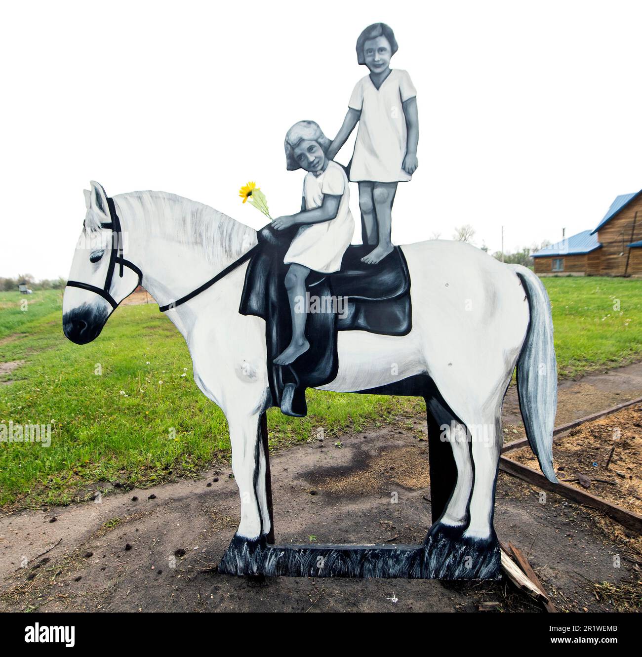 Taylor, Nebraska, USA. 15th May, 2023. ''The Villagers'' are lifesized