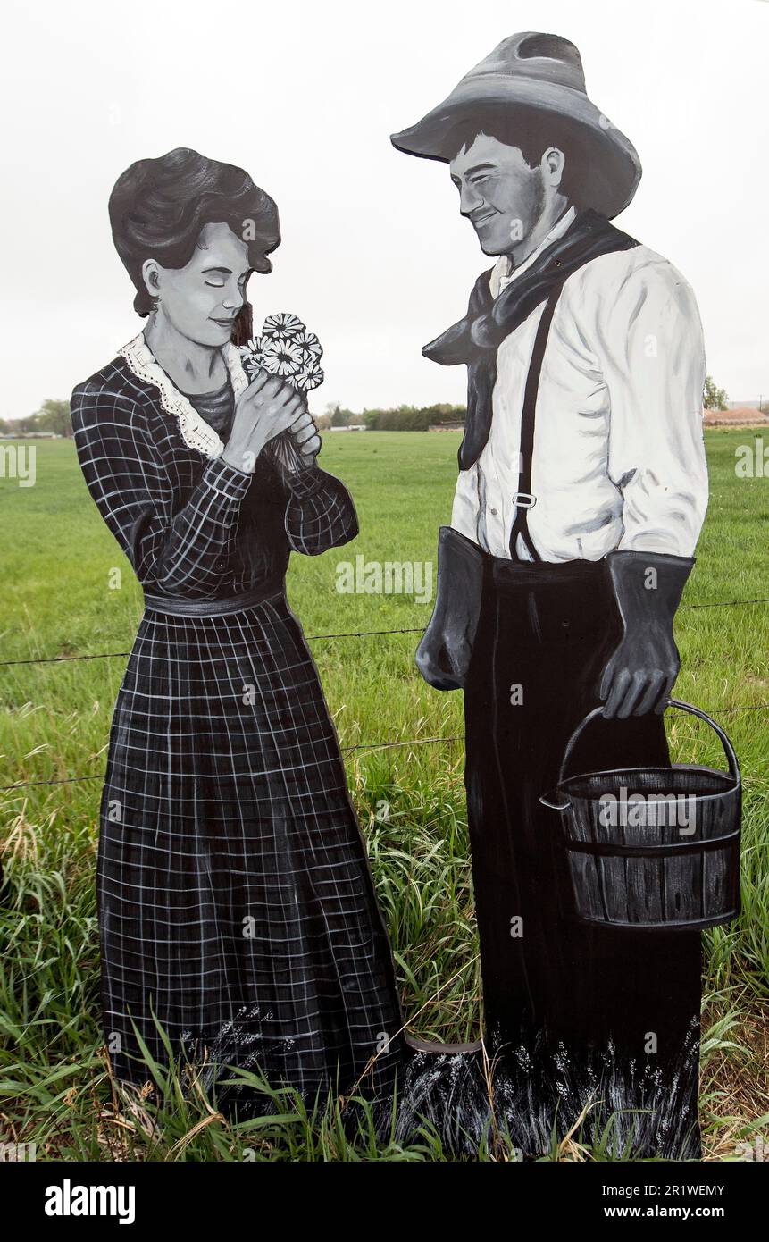 Taylor, Nebraska, USA. 15th May, 2023. ''The Villagers'' are lifesized