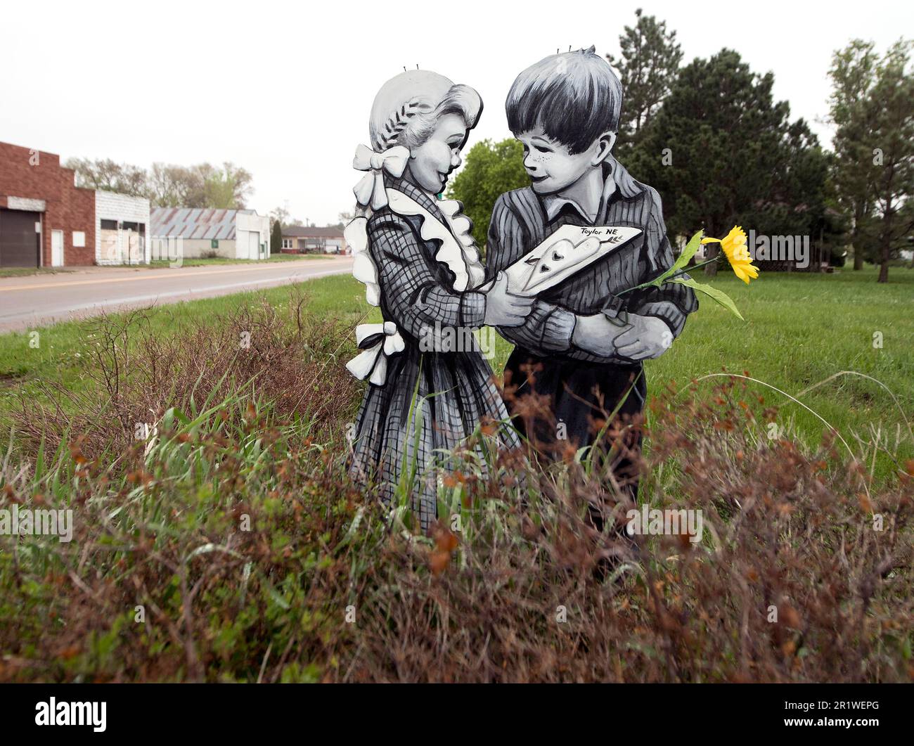 Taylor, Nebraska, USA. 15th May, 2023. ''The Villagers'' are lifesized