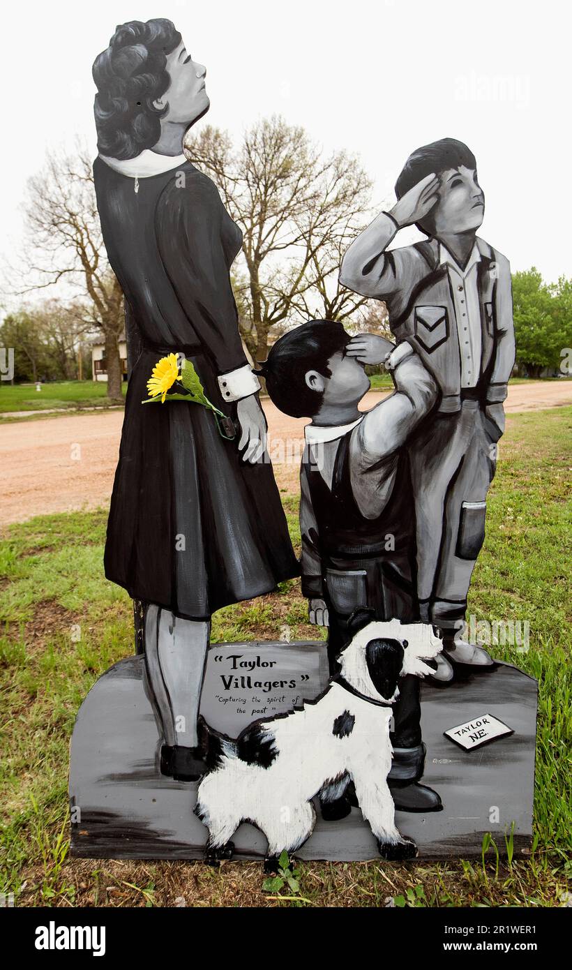 Taylor, Nebraska, USA. 15th May, 2023. ''The Villagers'' are lifesized