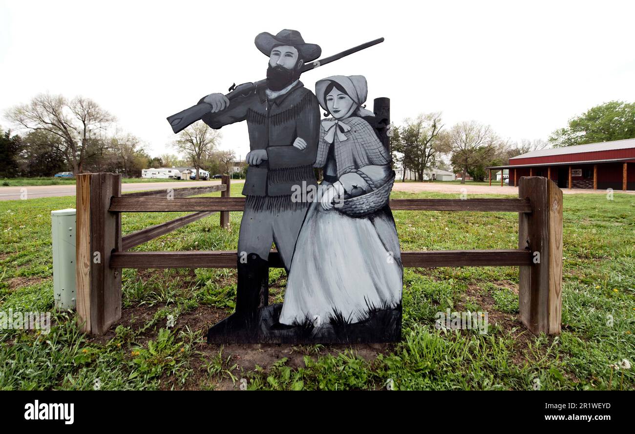 Taylor, Nebraska, USA. 15th May, 2023. ''The Villagers'' are lifesized